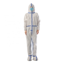 Anti-virus sterile disposable safety suit protective clothing medical coveralls with shoe cover